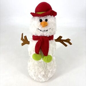 Animal Adventure Large White Snowman Plush Toy 16" Red Hat‎ Scarf Christmas 2014
